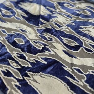 Luxurious Blue and Cream Pillow Cover